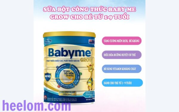 Sữa Bột Công Thức BabyMe Grow Phát Triển Não Bộ Tiêu Hóa Dễ Dàng Cho Bé Từ 1-9 Tuổi 900g