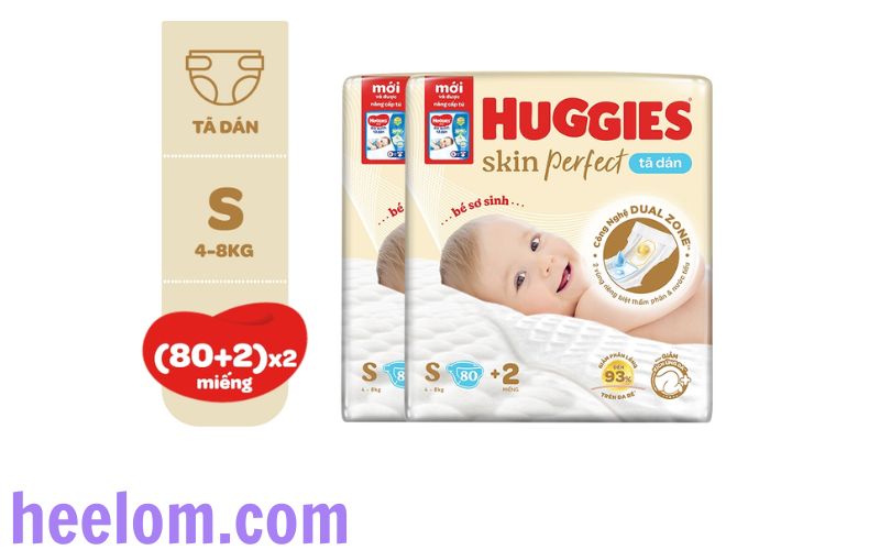 Tã Dán Huggies Skin Perfect Thoải Mái Dễ Chịu, Ngăn Ngừa Hăm Hiệu Quả