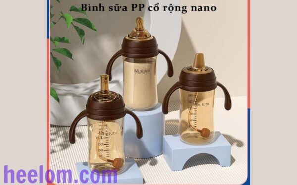 Bình sữa Minitutu cổ rộng 3IN1 cho Bé Yêu 240ml nhựa PP