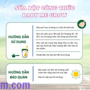 Sữa bột BabyMe Grow được phát triển với công thức tiên tiến