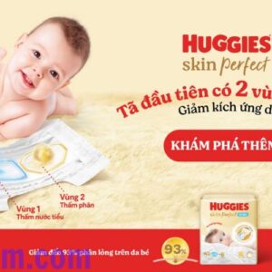 tã dán Huggies Skin Perfect giúp bé yêu có những giấc ngủ ngon hơn mà không bị gián đoạn bởi cảm giác ẩm ướt hay khó chị